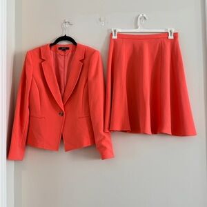 Alex Marie Coral Blazer and Flared Skirt Set Size 6